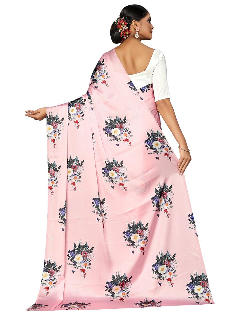 floral printed saree with blouse - 17785196 - Standard Image - 1