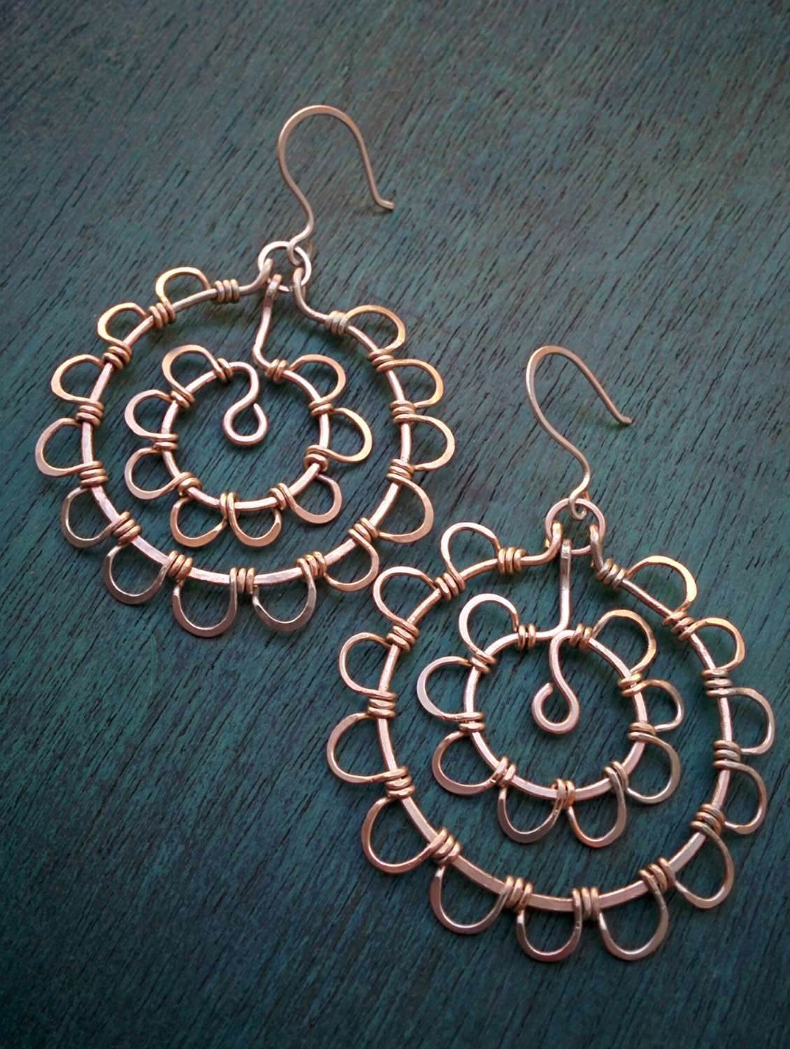 copper color copper drop earring - 17785315 - Zoom Image - 0