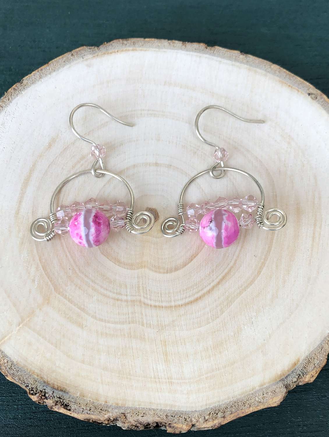 pink copper drop earring - 17785317 -  Zoom Image - 0