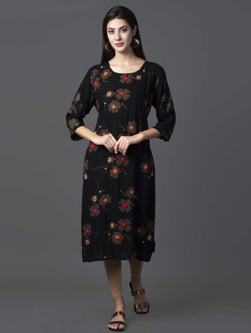 printed straight kurta