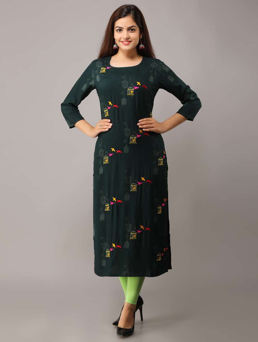 embroidered straight kurta