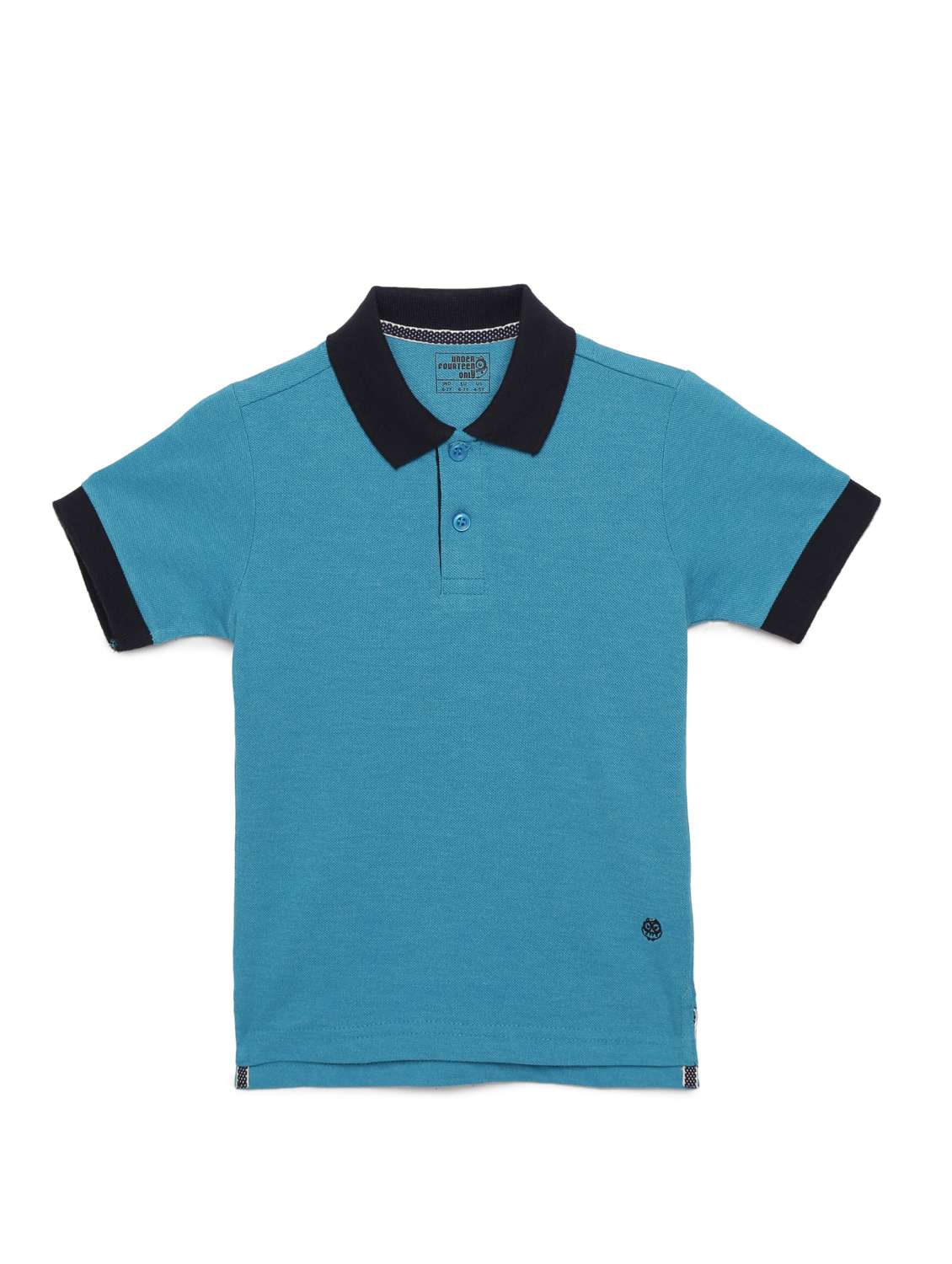 boys solid sea green polo t-shirt