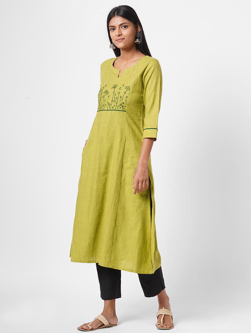solid a-line kurta - 17785743 - Standard Image - 1