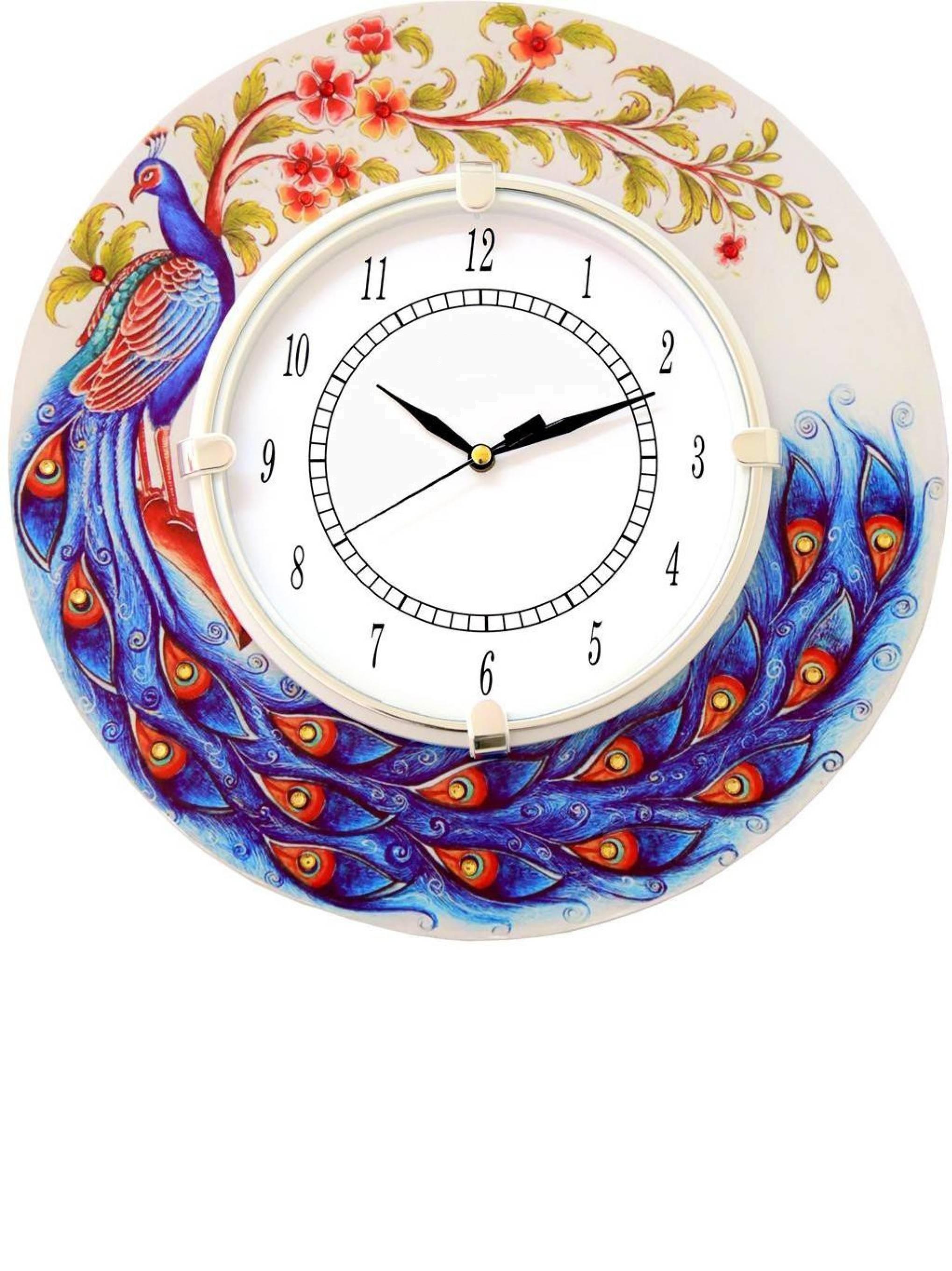 handpainted wooden wall clock with beautiful  - 17786957 -  Standard Image - 1