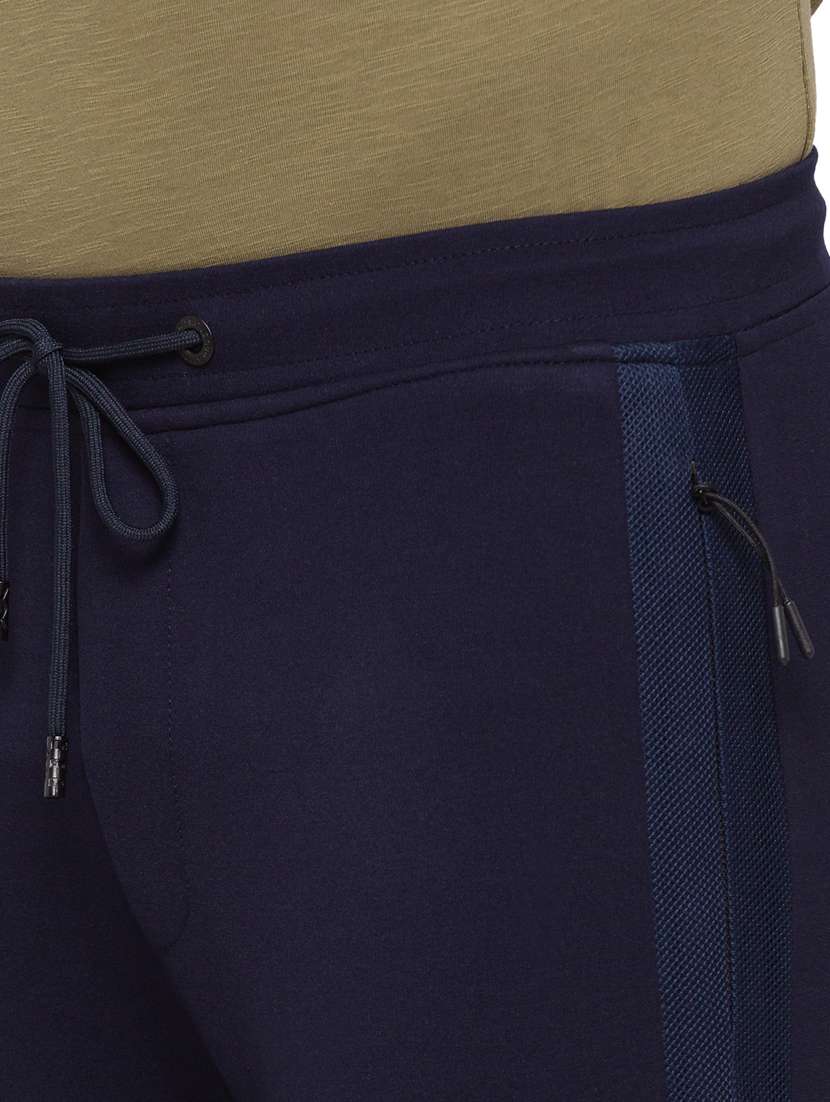 navy blue printed full length track pant - 17789738 - Standard Image - 4