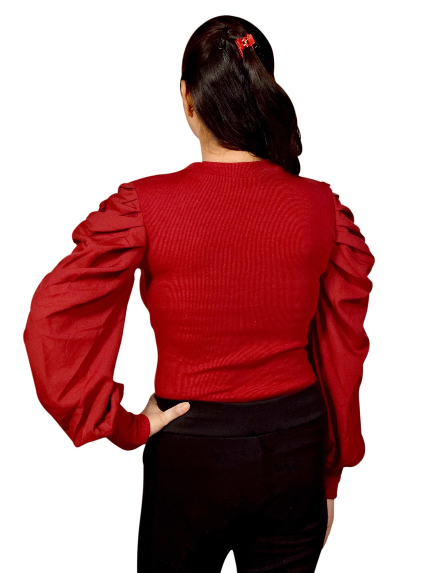a beautiful puff sleeves top on - 17789853 - Standard Image - 1