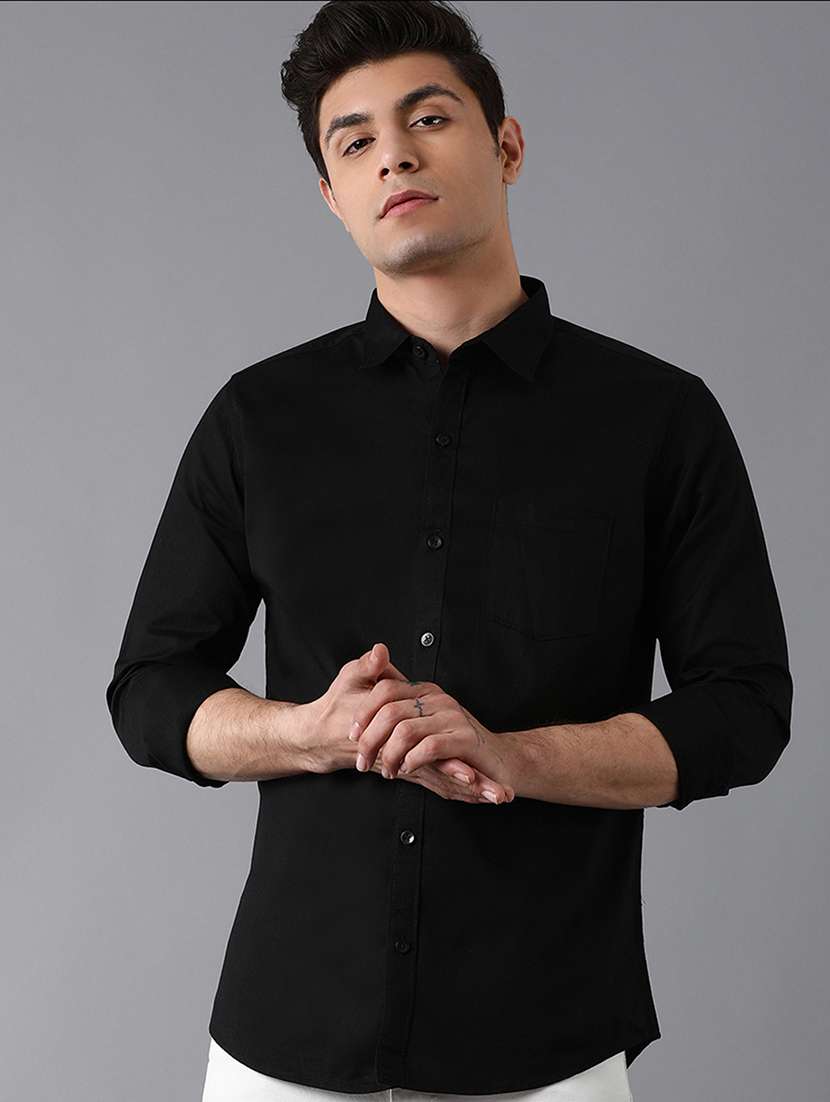 black solid casual shirt