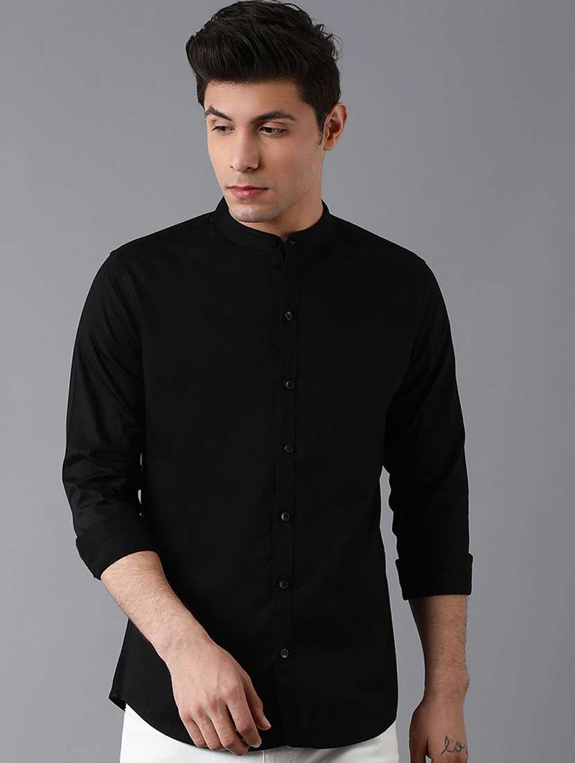 black solid casual shirt