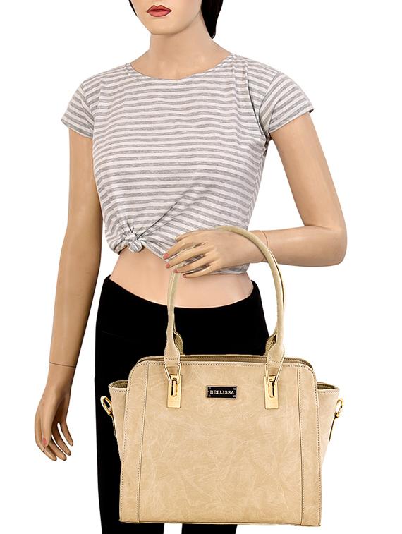 cream leatherette (pu) handbag - 17790435 - Standard Image - 4