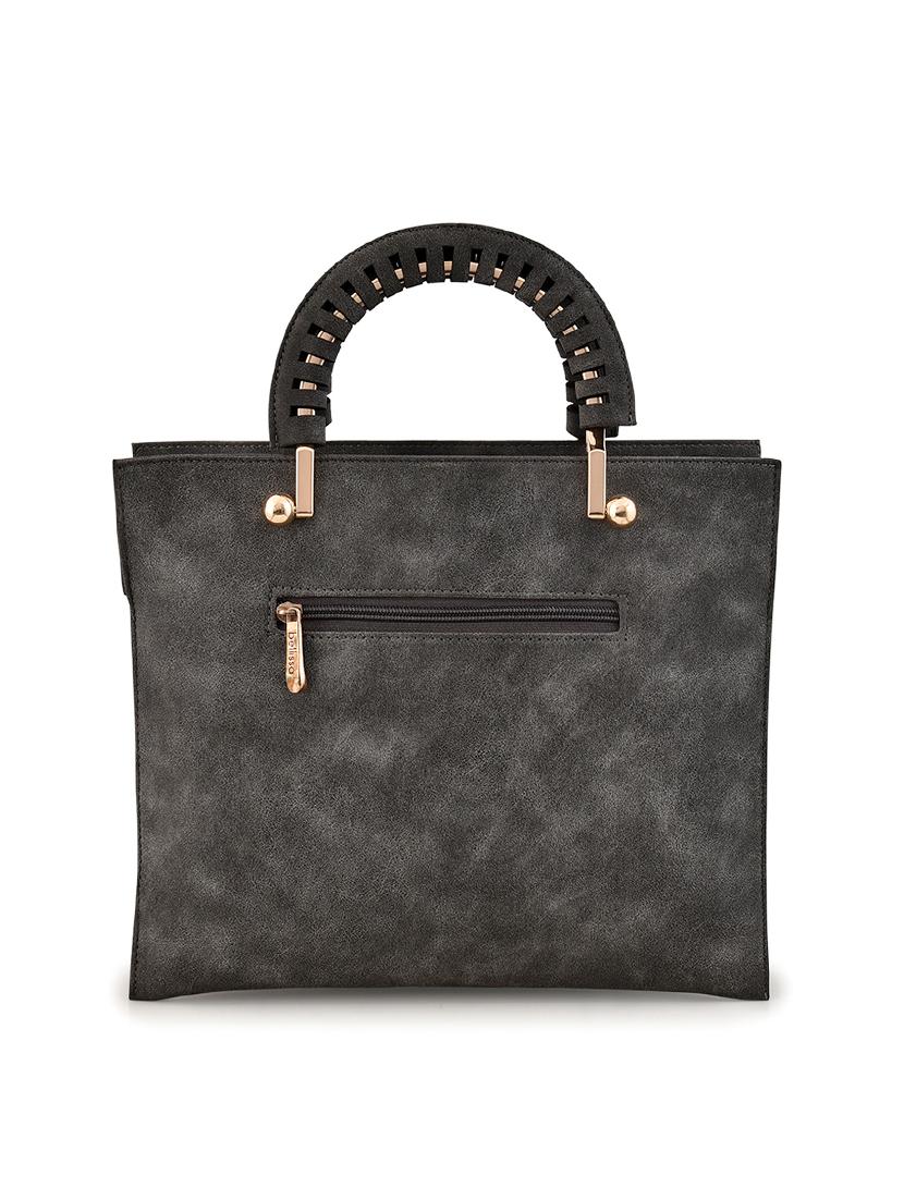grey leatherette (pu) handbag - 17790439 -  Standard Image - 1