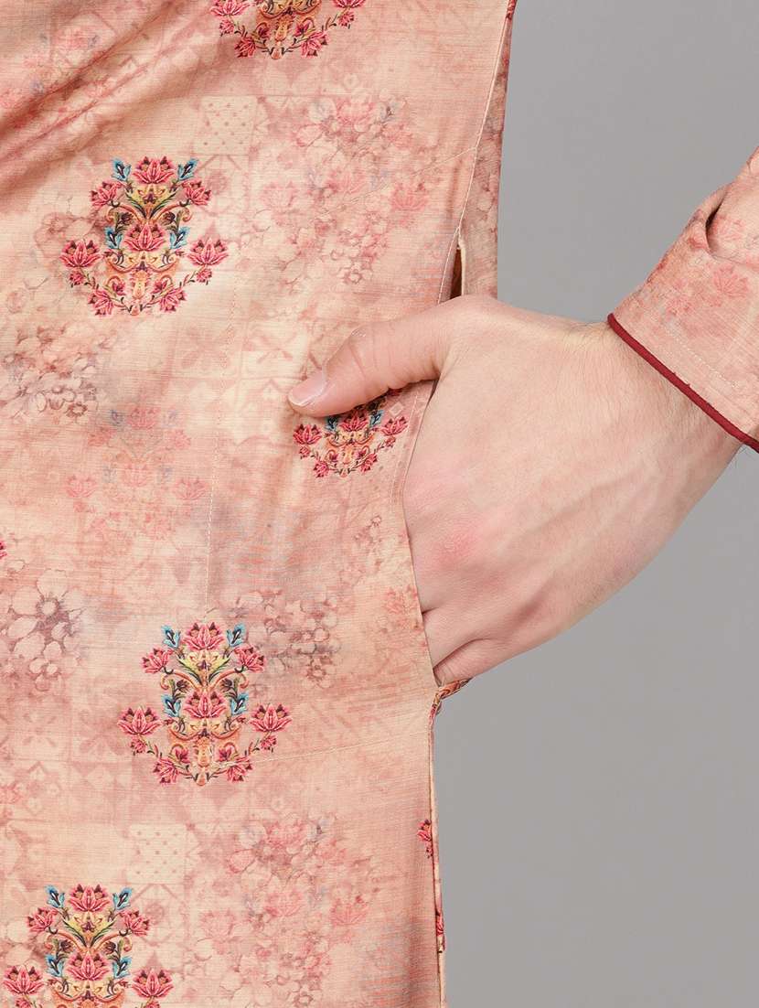 pink printed kurta pyjama set - 17790473 -  Standard Image - 4
