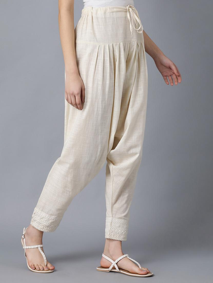 beige cotton salwar salwars - 17790878 -  Standard Image - 1
