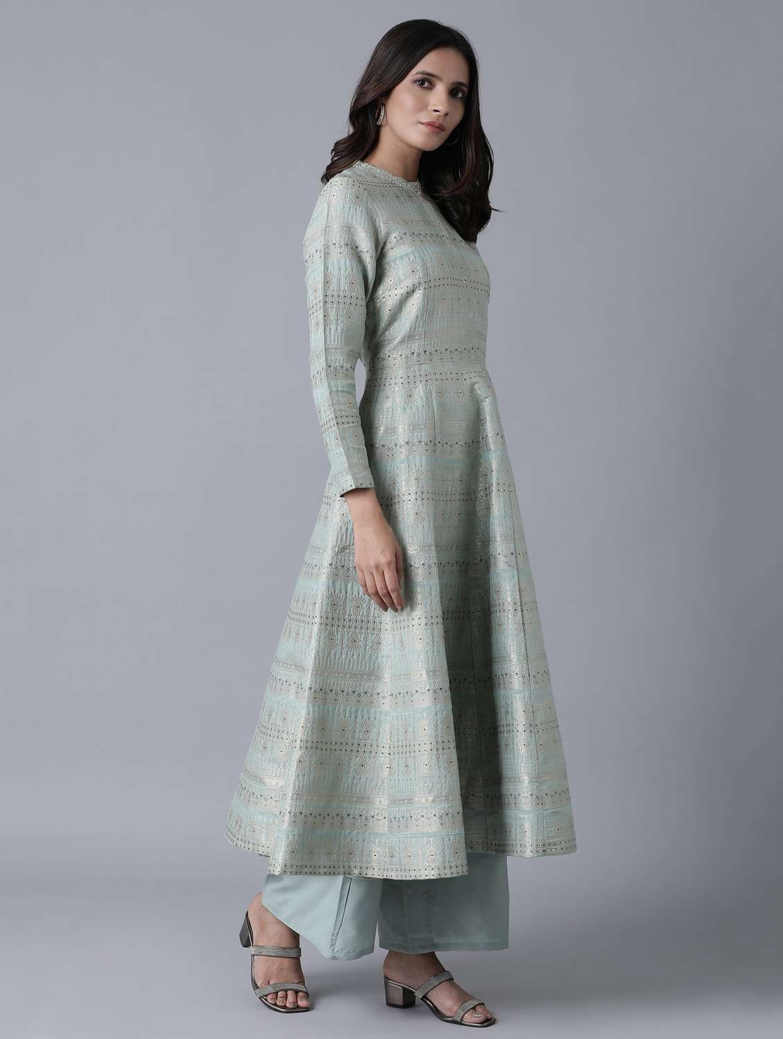 purish blue kurta palazzo set - 17791426 -  Standard Image - 1