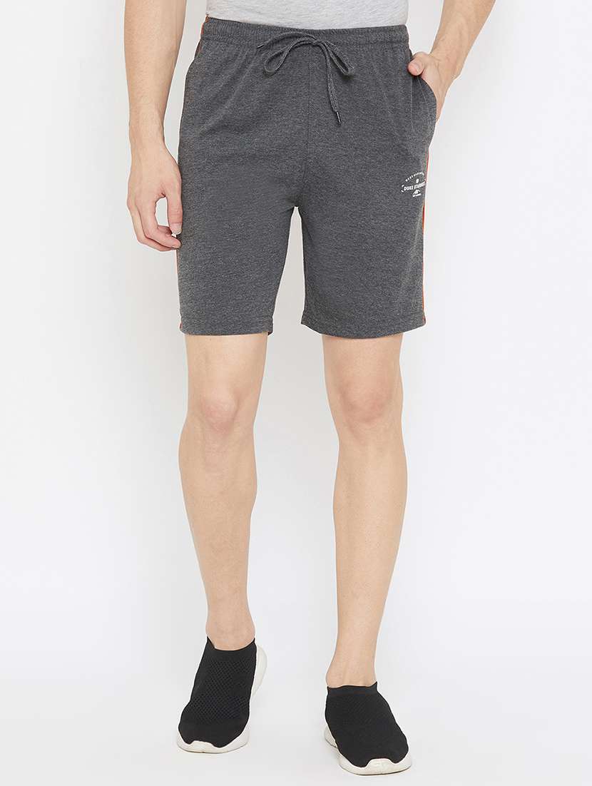 grey side striped shorts