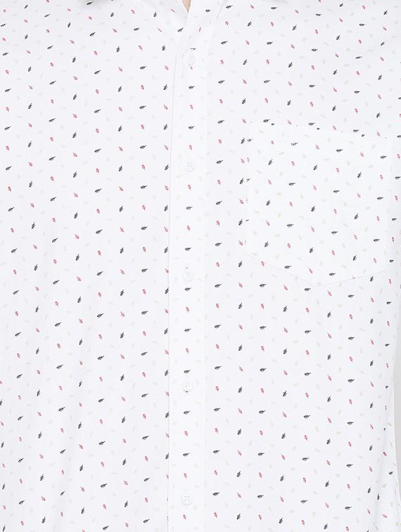 white printed casual shirt - 17792178 - Standard Image - 4