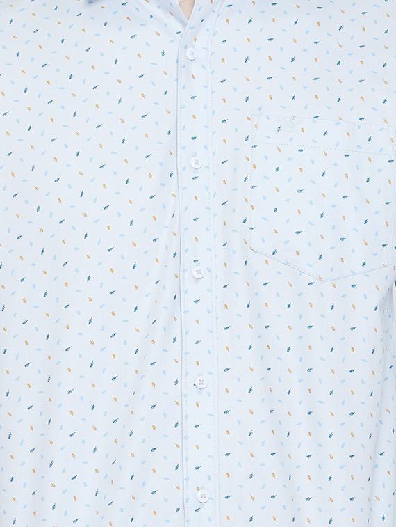 light blue printed casual shirt - 17792179 - Standard Image - 4