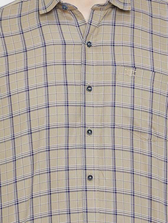 beige checkered casual shirt - 17792185 -  Standard Image - 4