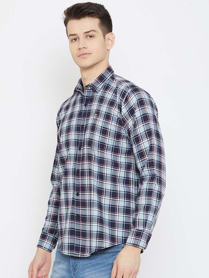 blue checkered casual shirt - 17792189 -  Standard Image - 1