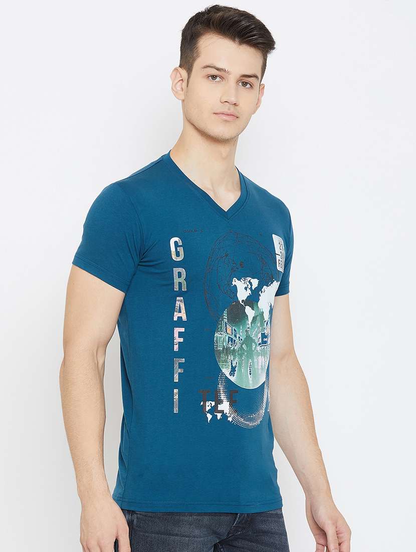 teal printed t-shirt - 17792197 - Standard Image - 1