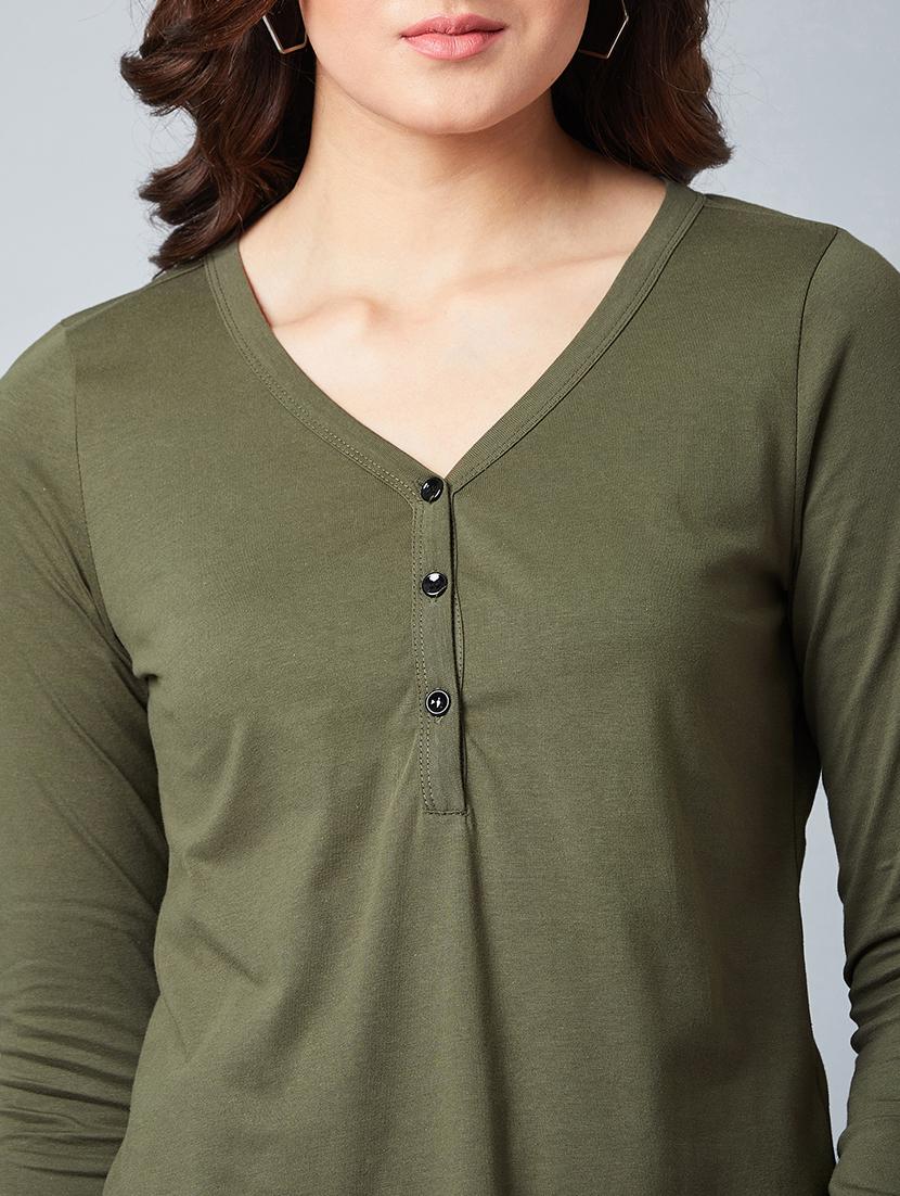 v-neck solid top - 17792363 - Standard Image - 4