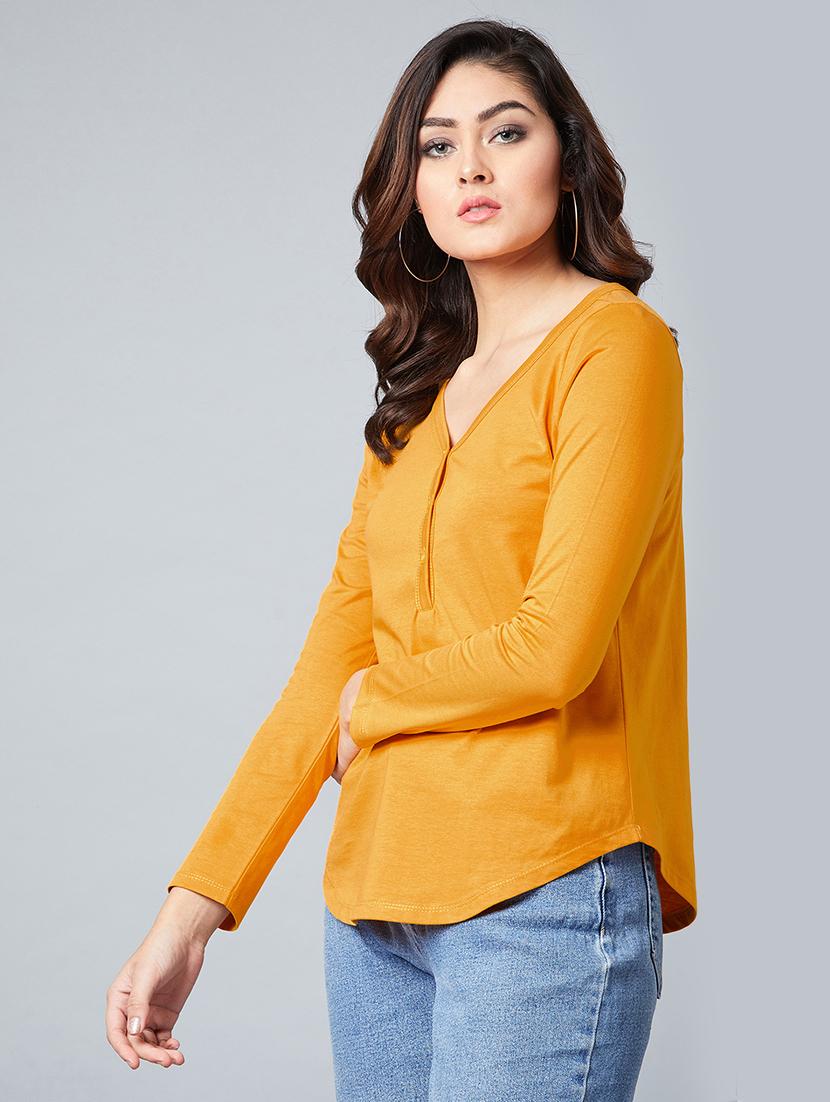 v-neck solid top - 17792365 - Standard Image - 1