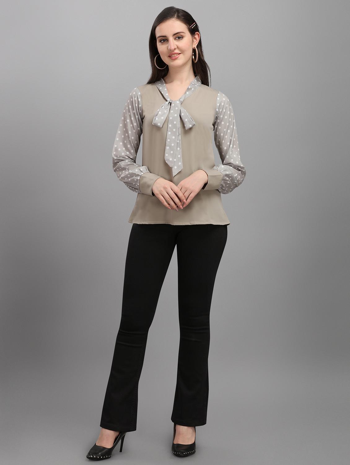 tie up neck printed top - 17793636 - Standard Image - 4