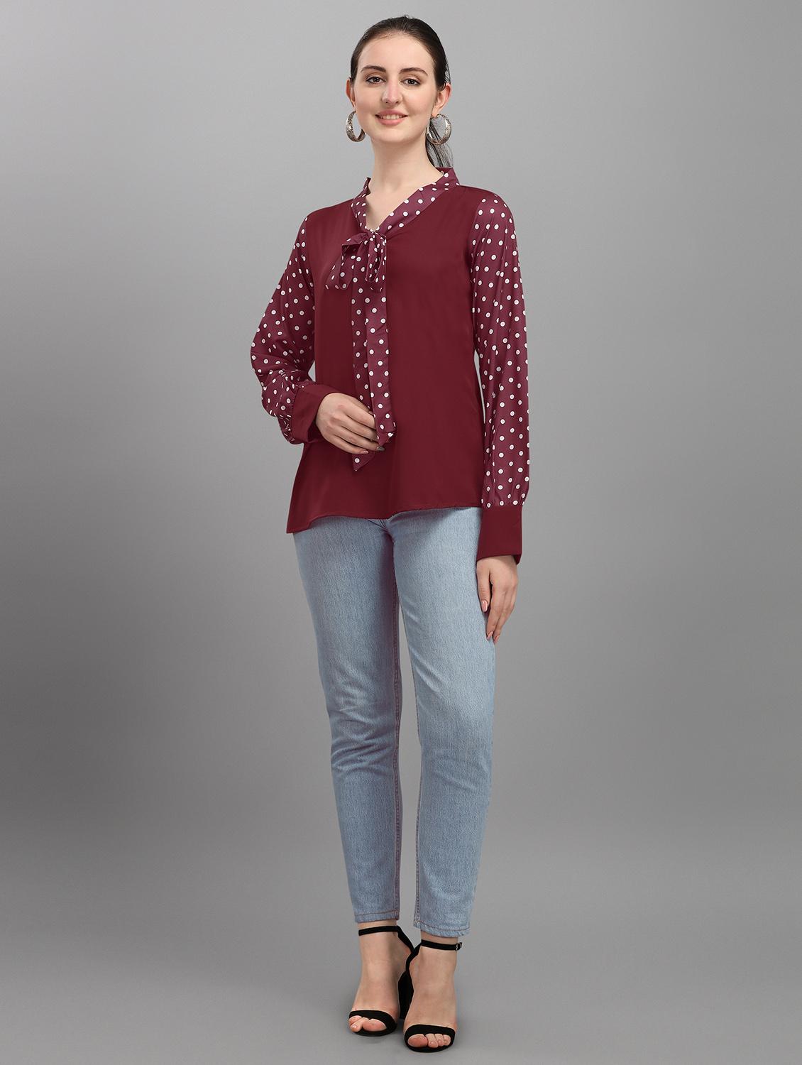 tie up neck printed top - 17793638 - Standard Image - 4