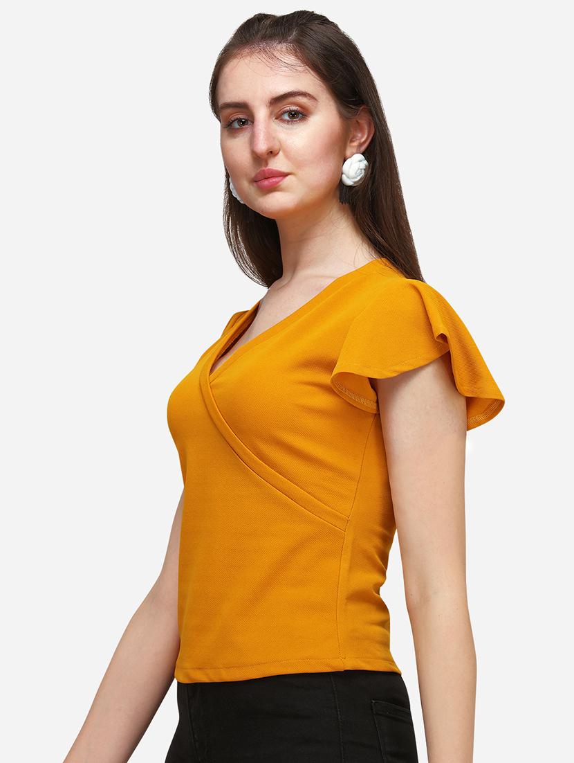 overlap neck solid top - 17793653 - Standard Image - 1
