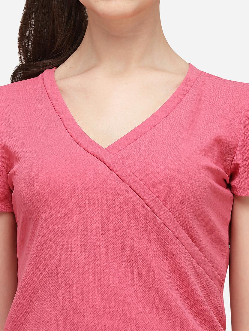 overlap neck solid top - 17793654 - Standard Image - 4