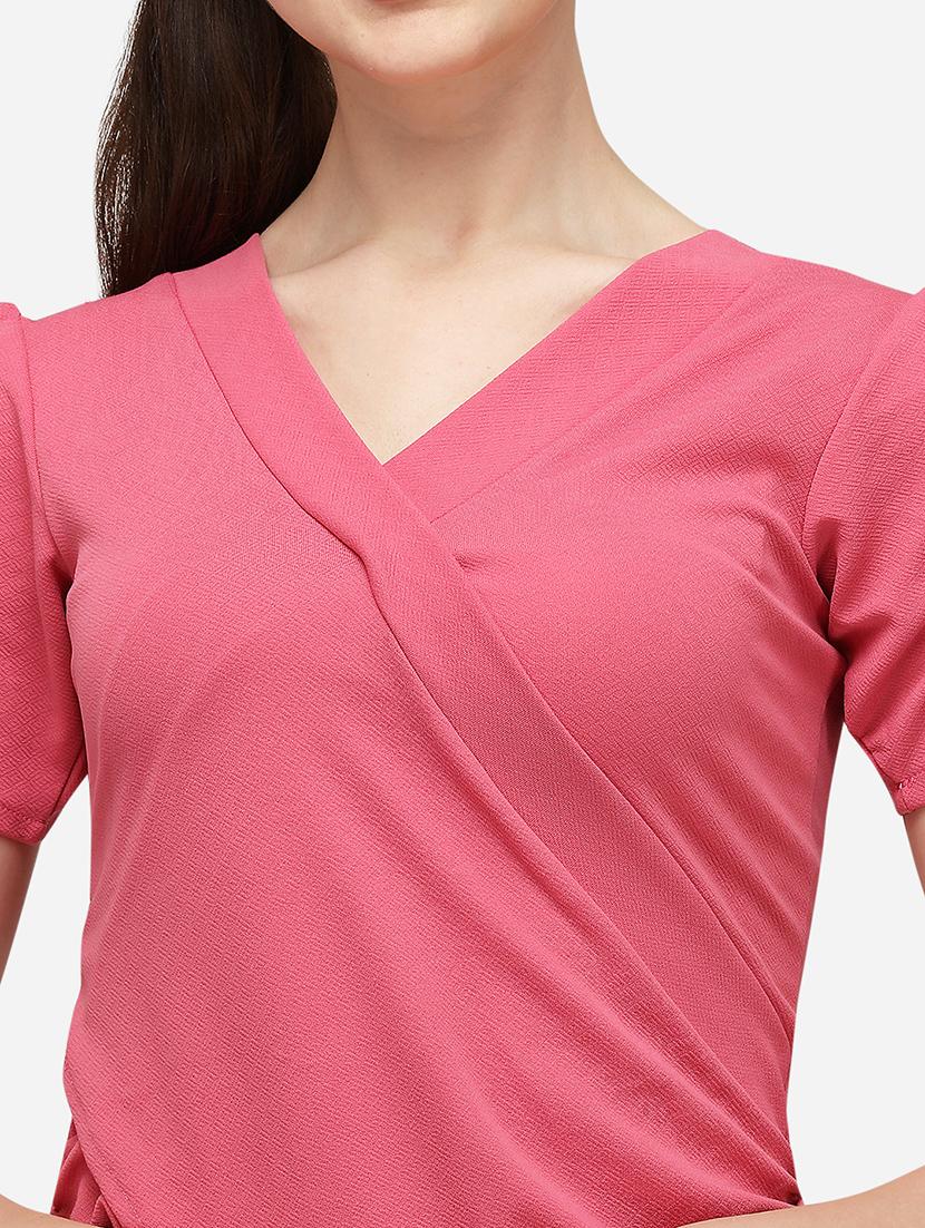 overlap neck solid top - 17793660 - Standard Image - 4
