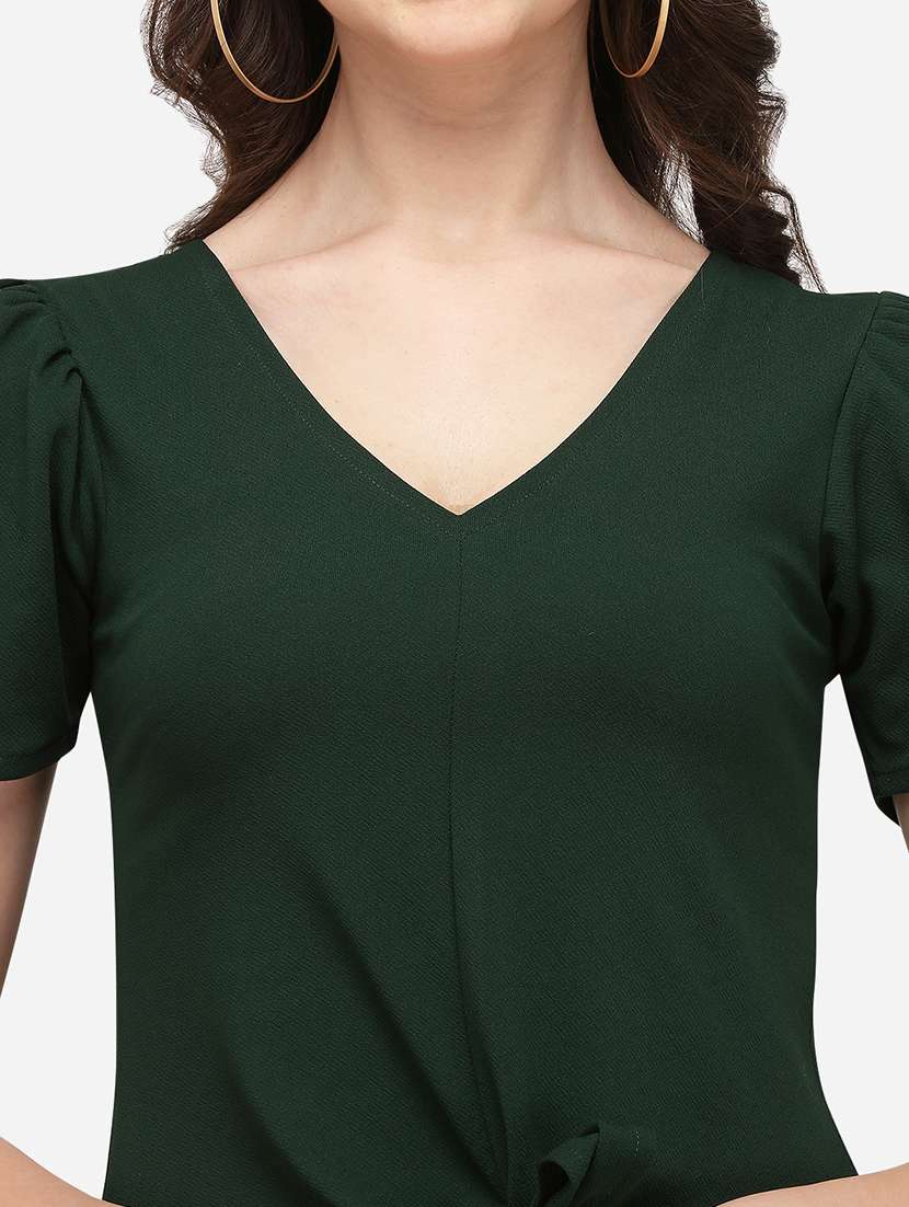 tie front solid crop top - 17793663 -  Standard Image - 4