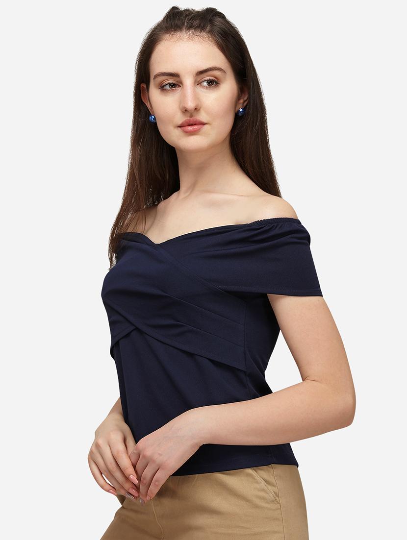 off shoulder solid top - 17793668 - Standard Image - 1