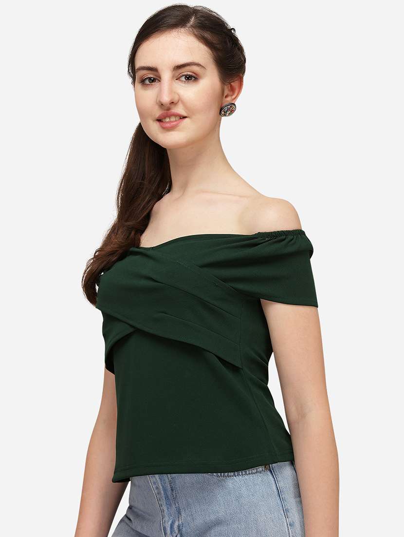off shoulder solid top  - 17793669 -  Standard Image - 1