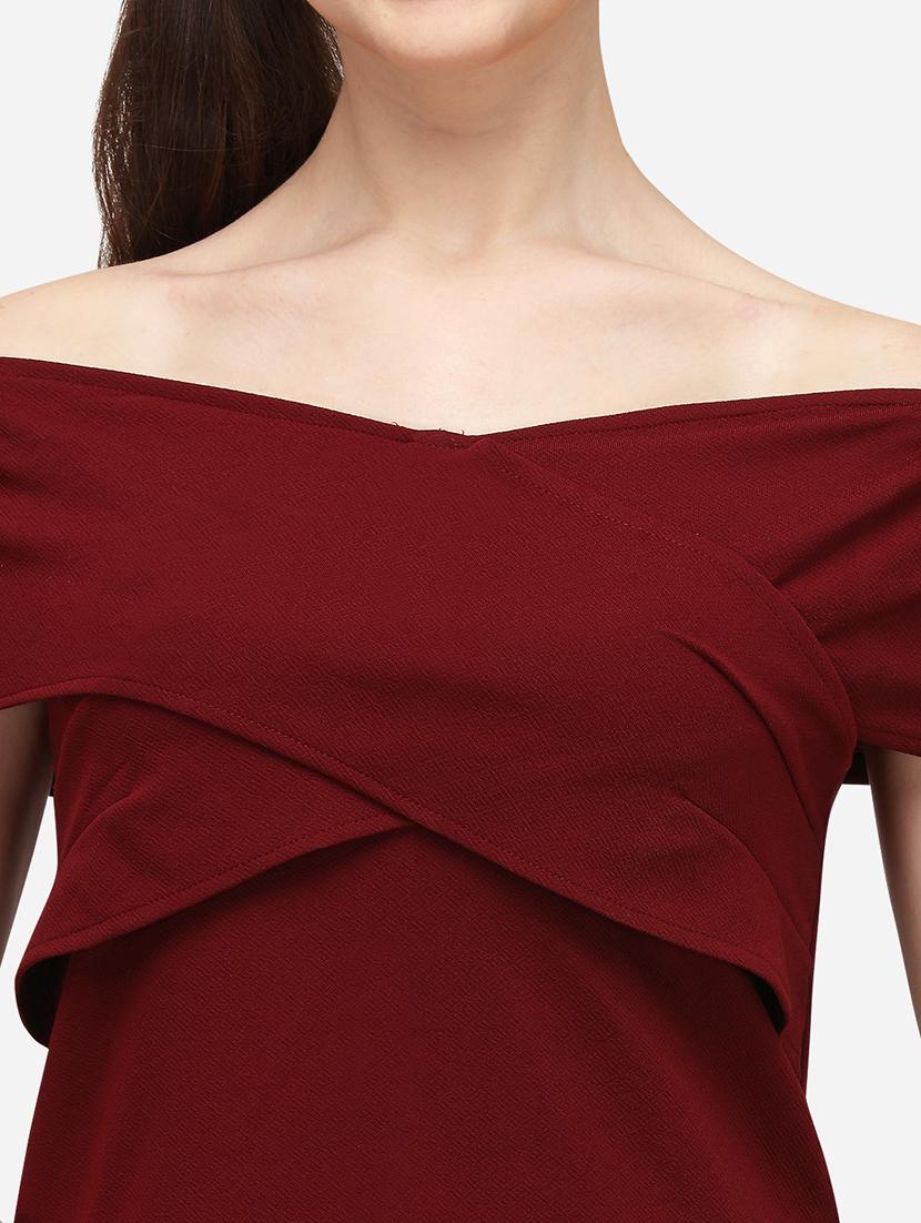 off shoulder solid top - 17793670 - Standard Image - 4