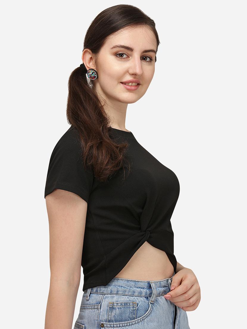 crew neck solid crop top - 17793673 -  Standard Image - 1