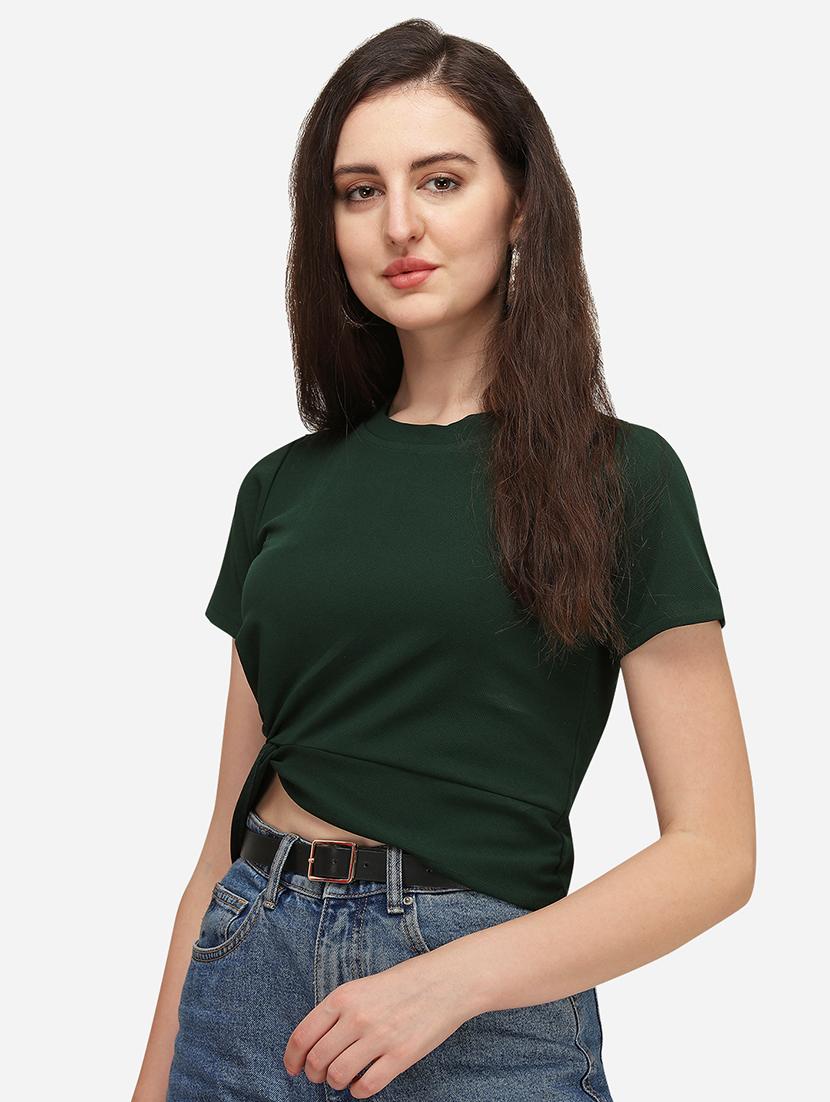 crew neck solid crop top - 17793675 -  Standard Image - 1