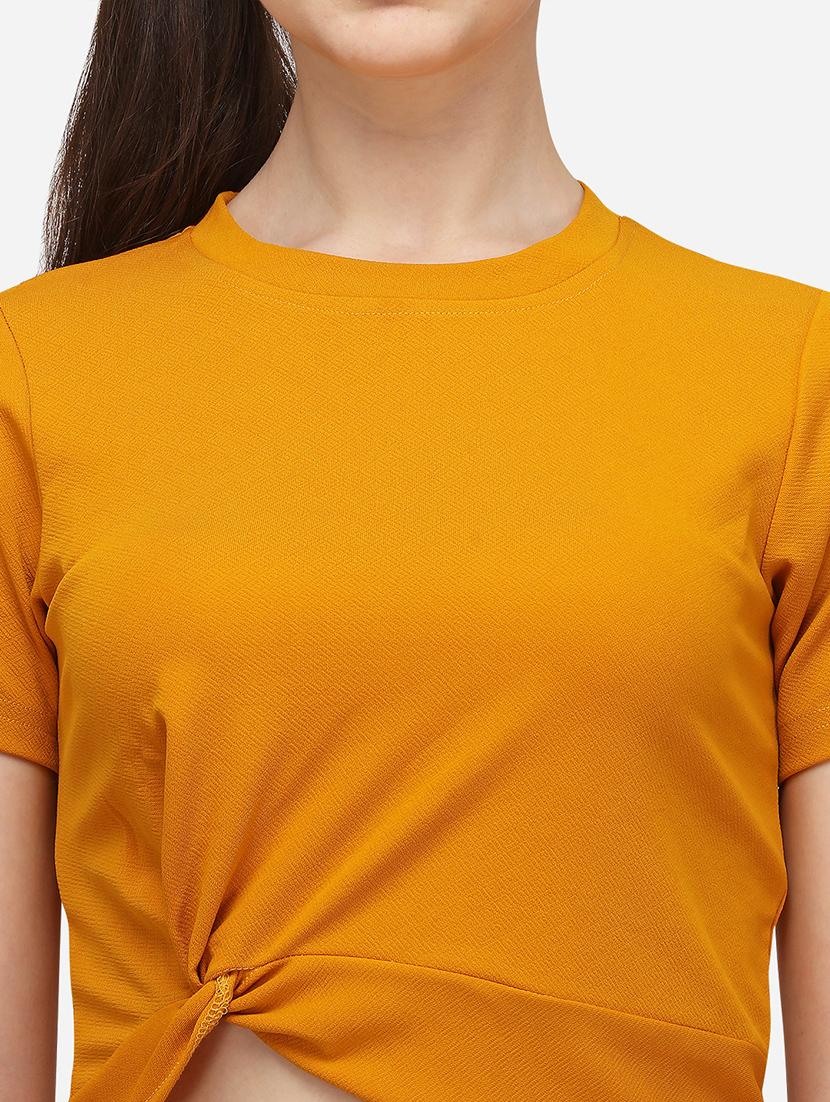 crew neck solid crop top - 17793677 - Standard Image - 4