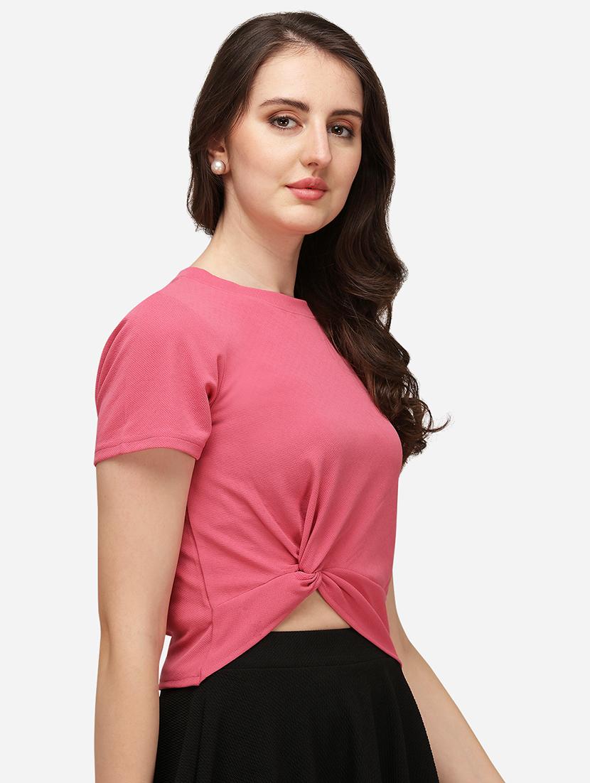 crew neck solid crop top - 17793678 -  Standard Image - 1