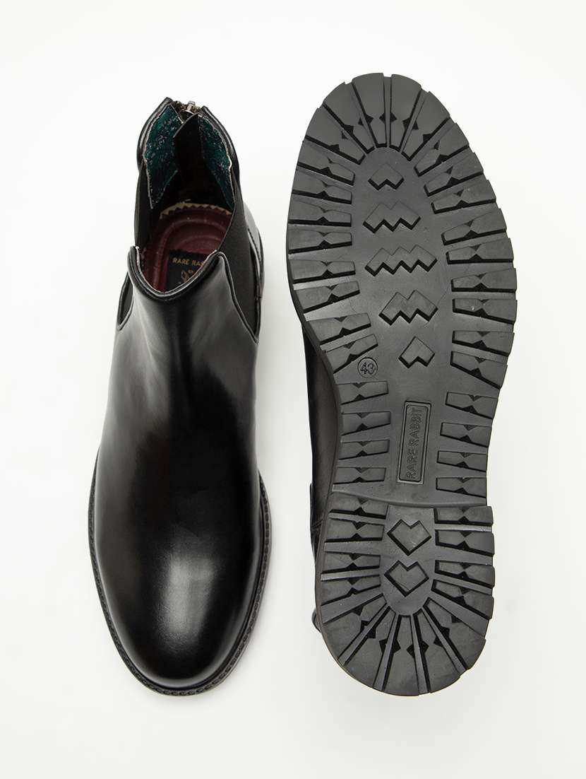 Buy online Black Leather Ankle Boots Shoes from Casual Shoes for