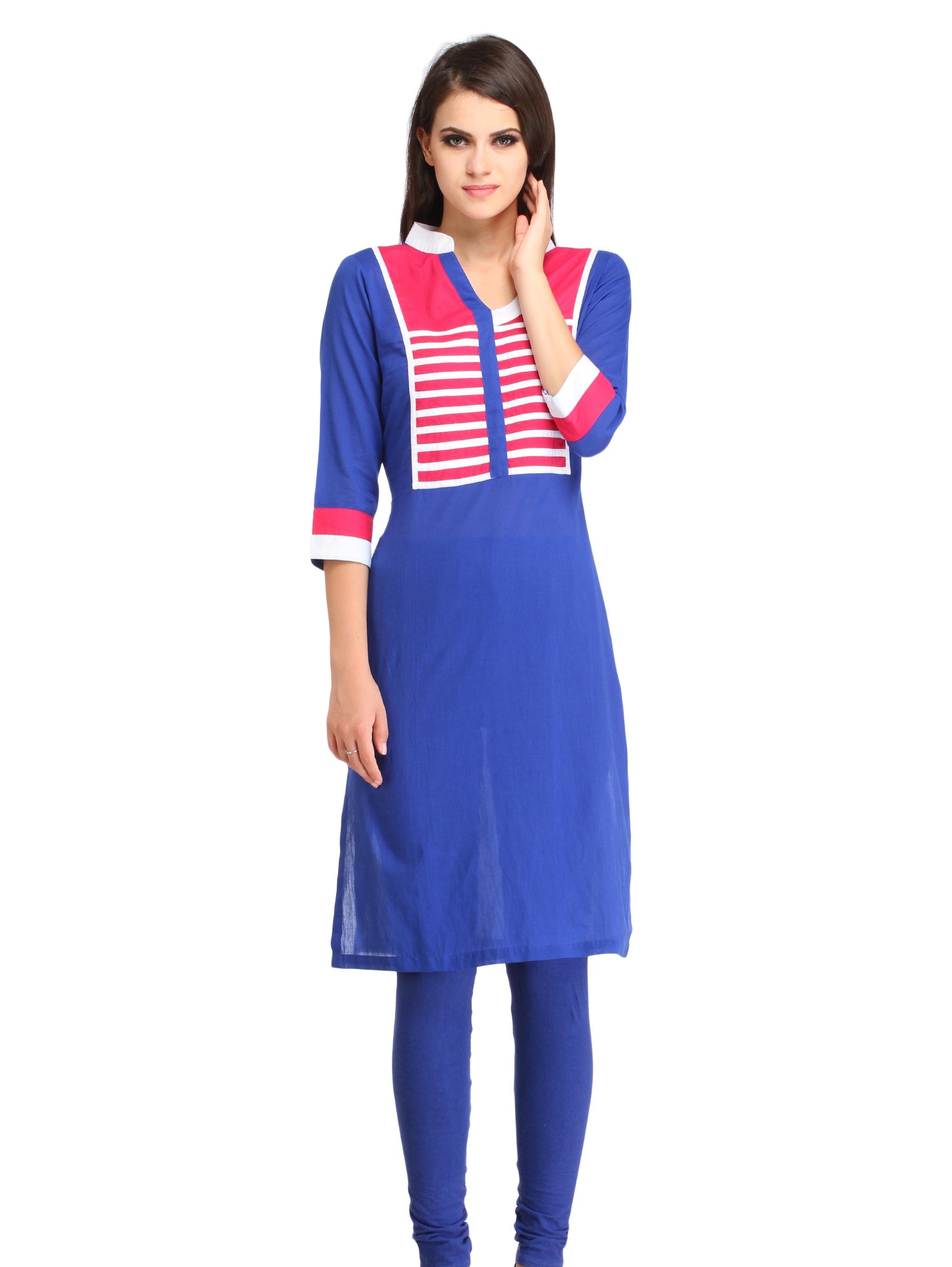 harshaya-g royalblue cotton kurtis - 17794046 - Standard Image - 4