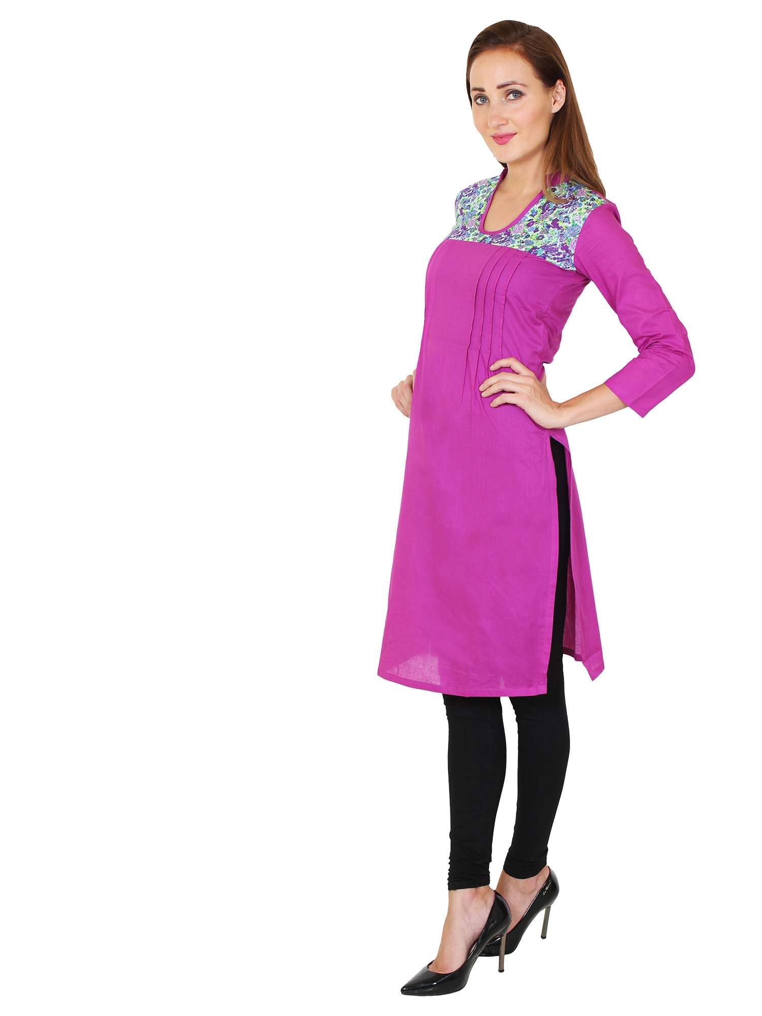 harshaya-g purple 100% cotton kurtis - 17794052 - Standard Image - 1
