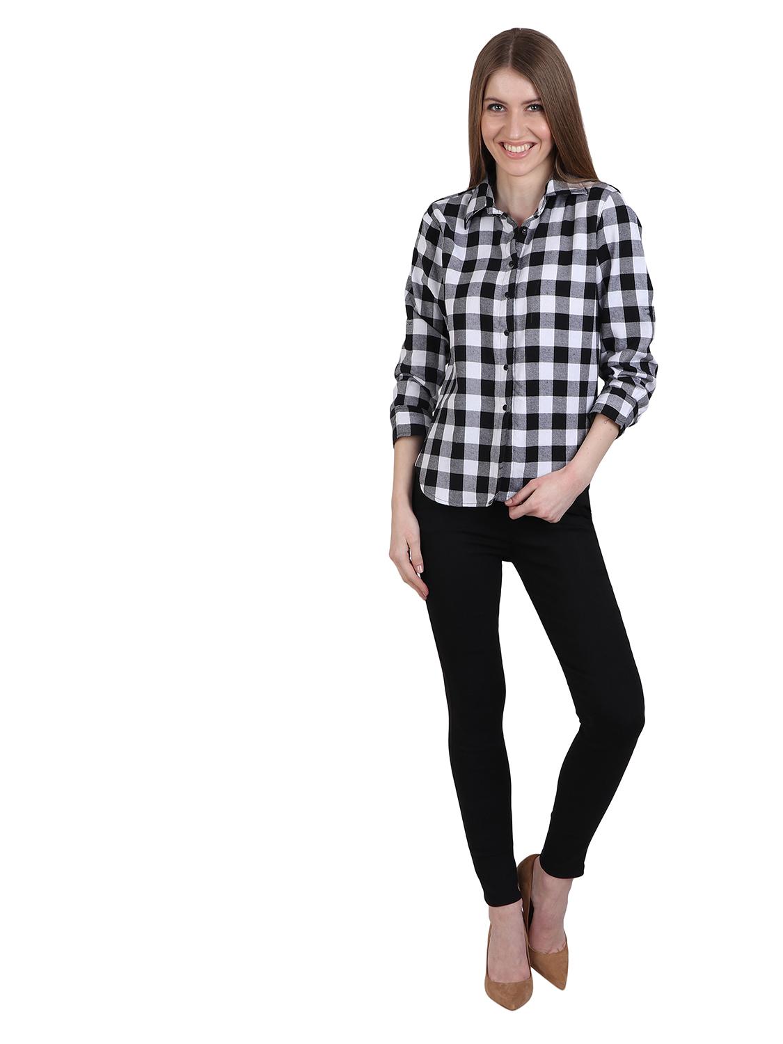 harshaya-g whit,black multi check top - 17794196 - Standard Image - 1