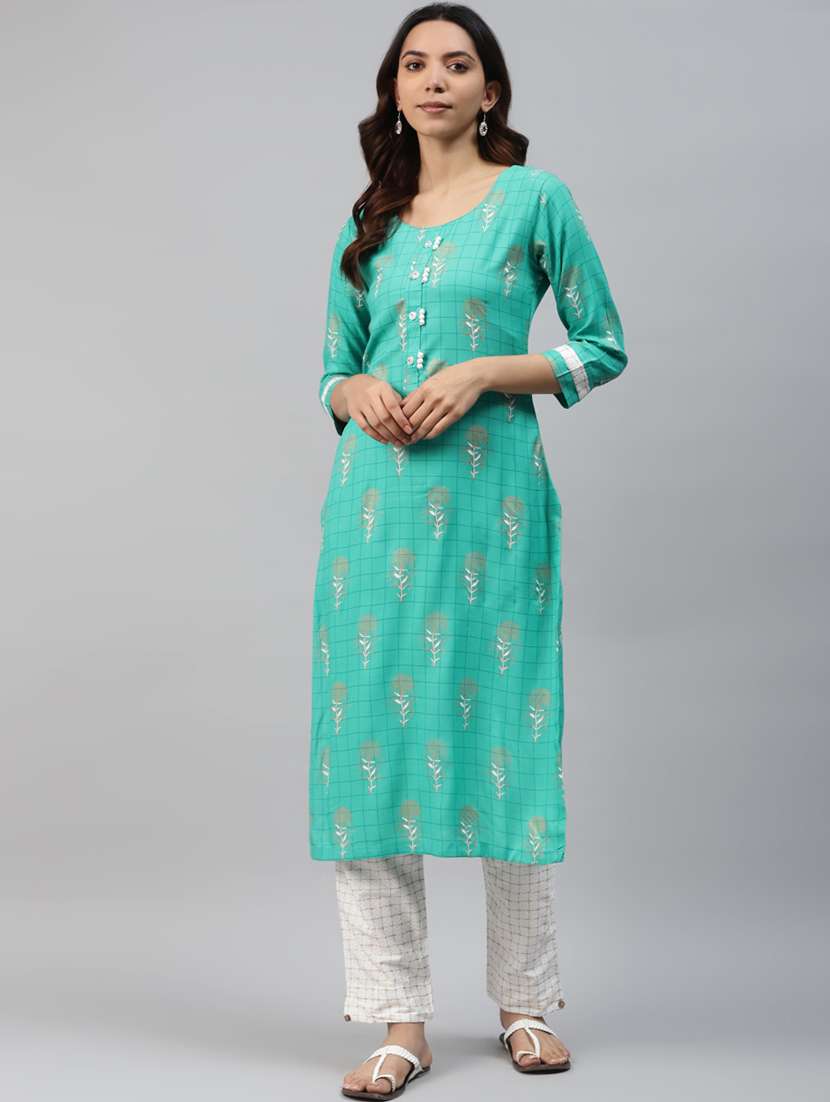 printed kurta pant set