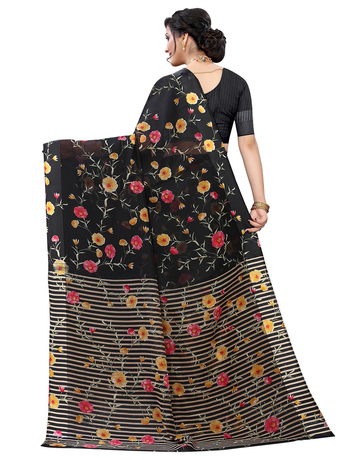 floral woven saree with blouse - 17794912 -  Standard Image - 1