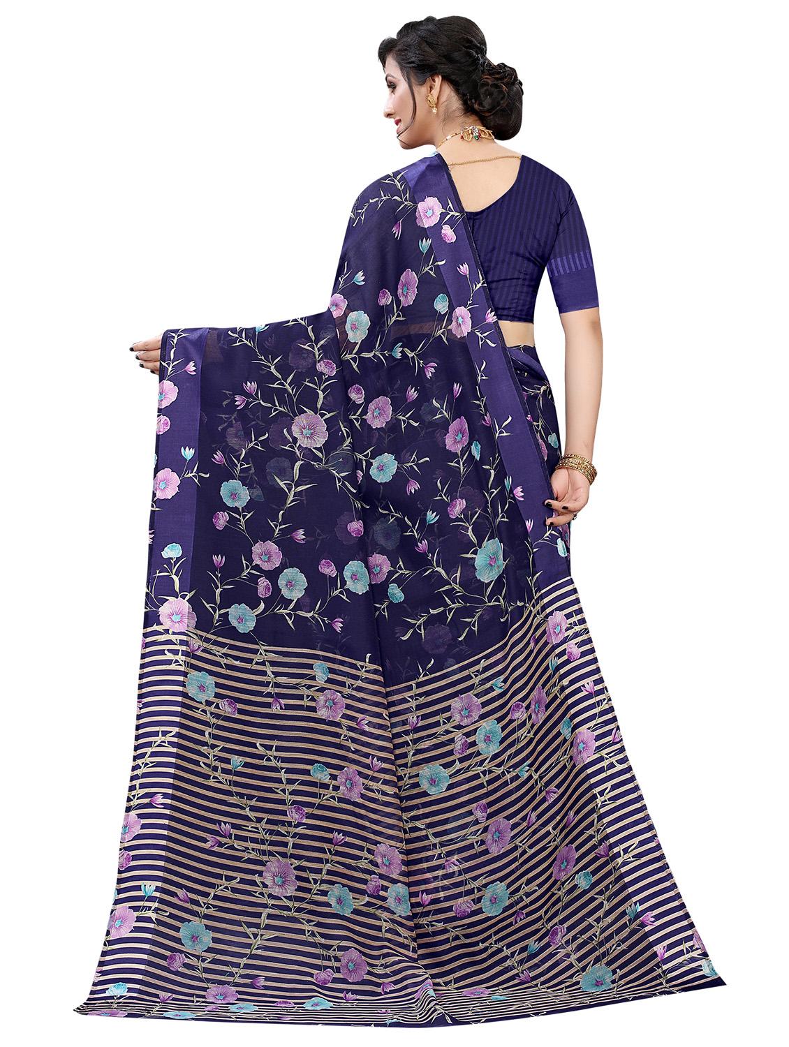 floral woven saree with blouse - 17794913 -  Standard Image - 1