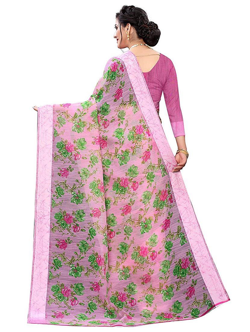 floral woven saree with blouse - 17794924 - Standard Image - 1