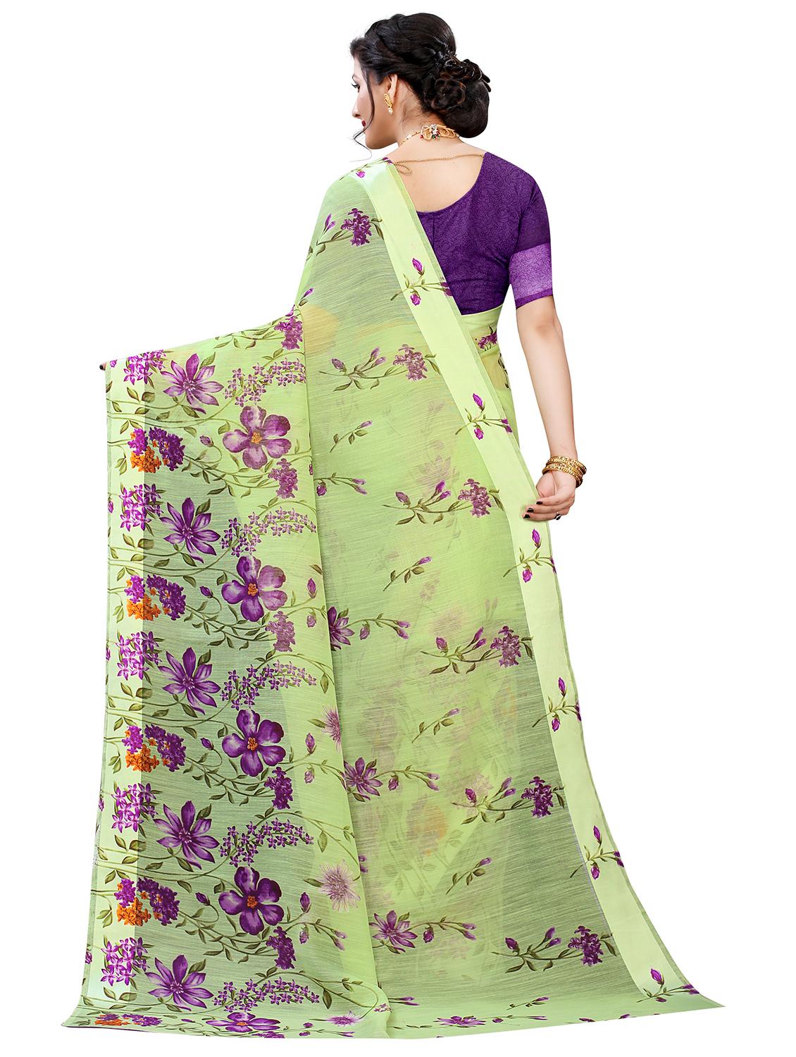 green linen saree - 17794942 -  Standard Image - 1