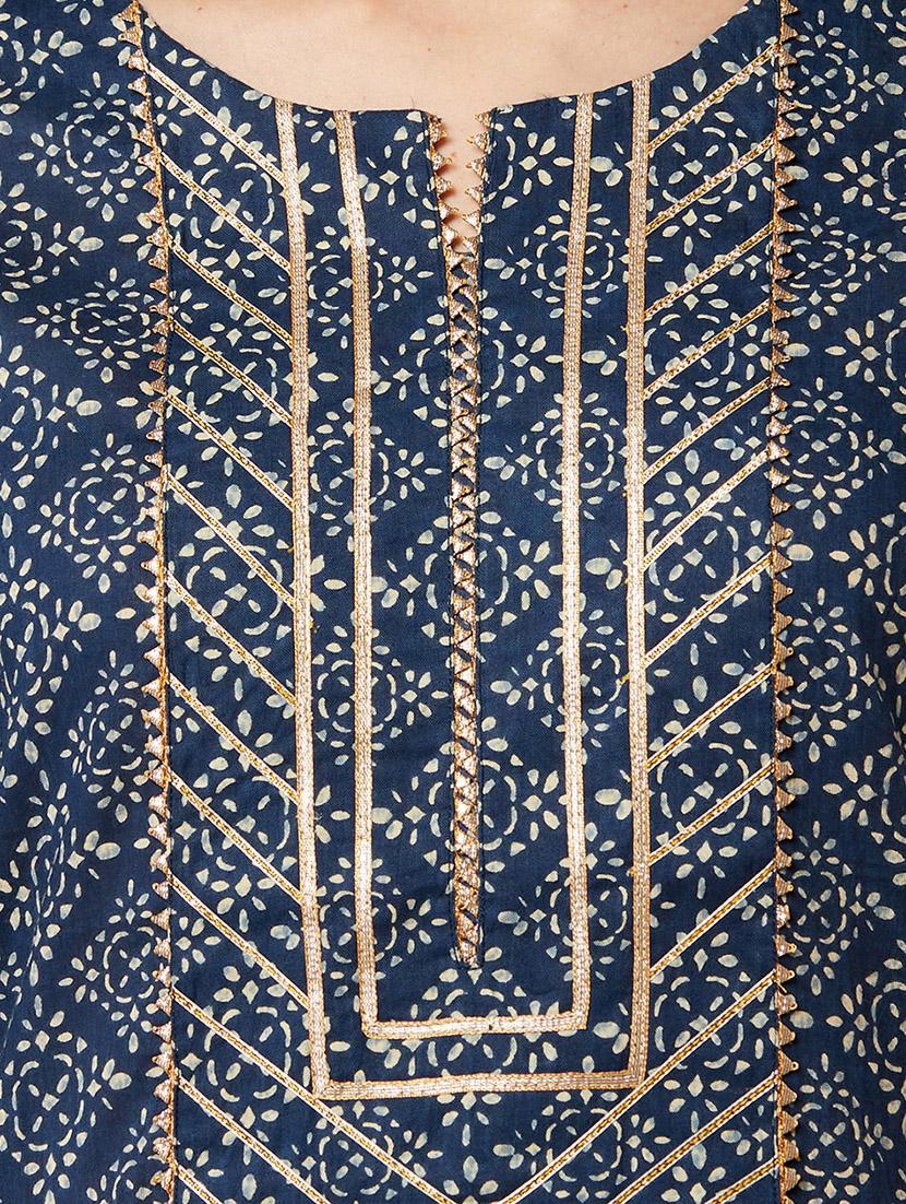 gold printed straight kurta - 17795056 - Standard Image - 4