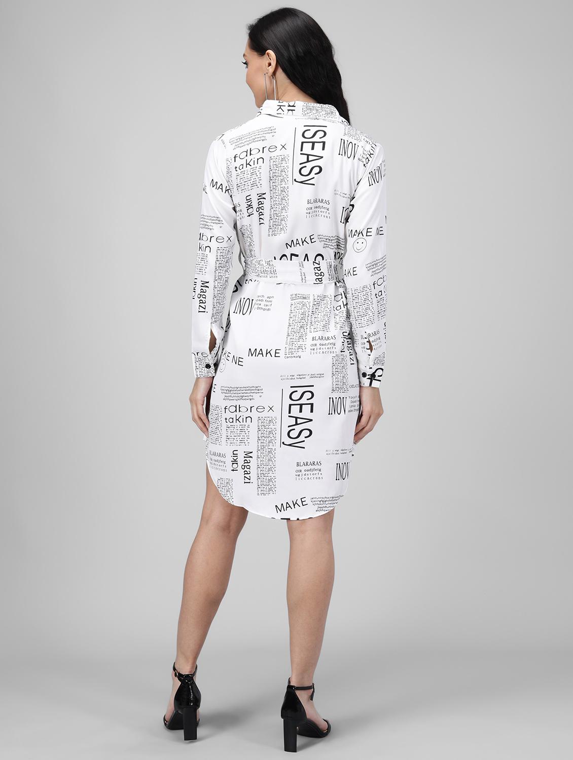 tie front printed shirt dress - 17795263 -  Standard Image - 1