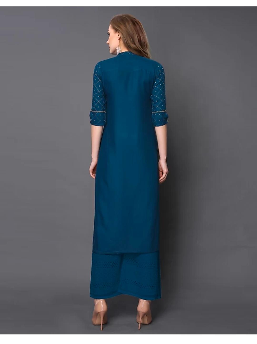 dark blue rayon kurti - 17795341 - Standard Image - 1